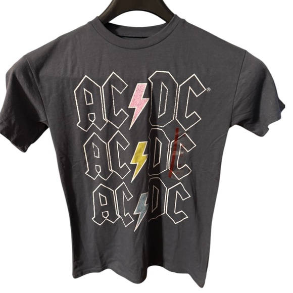AC/DC Tops - AC/DC Black Short Sleeve Tee with Band Logo